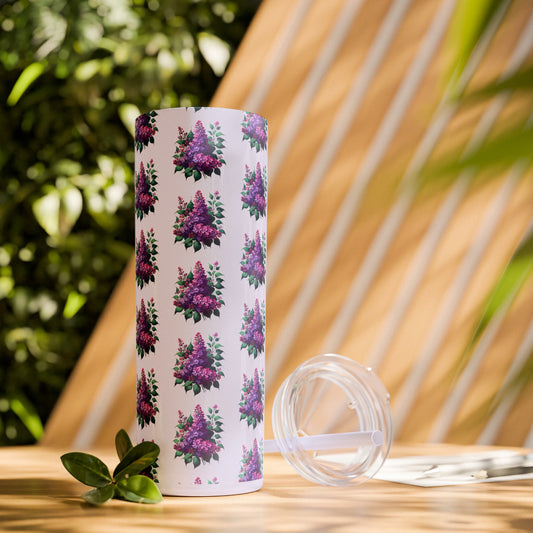 20oz Skinny Tumbler with Straw - Petal Collector Series (Lilac)